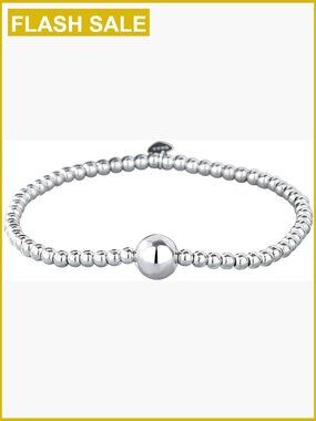 925 Sterling Silver Stretch Bead Bracelet Strand 4mm Women's Handmade